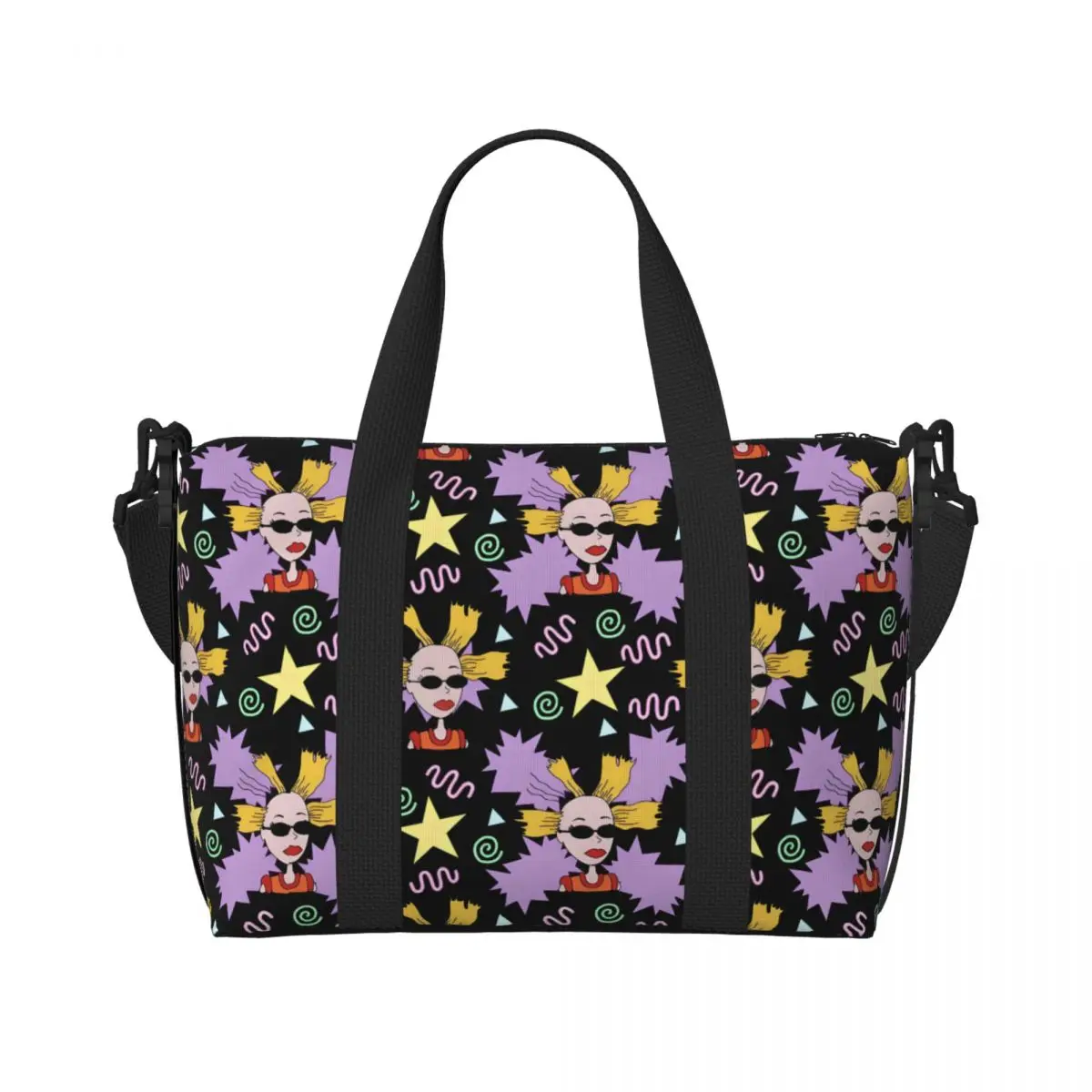 

Пляжная большая сумка на заказ R-Rugrats, женские милые мультяшные сумки с большим отделением, пляжные дорожные сумки для спортзала