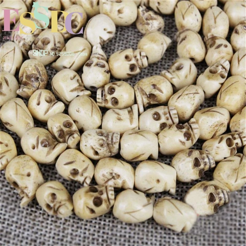 Wholesale Hand Carved Natural Yak Bone Skull 108 Mala  DIY Beads Jewelry Accessories Tibetan Style Men Bracelets