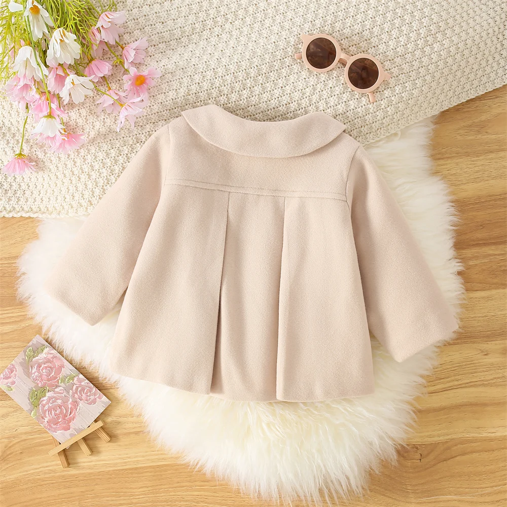 Baby Girl\'S Summer Solid Color Woolen Coat For Baby Kids Cute Lapel Coat For Kids Girl Jacket Top For Baby Girl