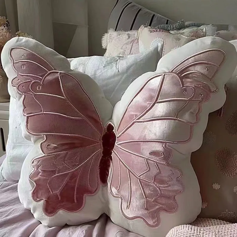 

30cm Designer Ins Butterfly Pillow 2024 Popular Soft Pink Pillow Home Decor Bedhead Pillow Butterfly Hug Pillow For Girls Gifts