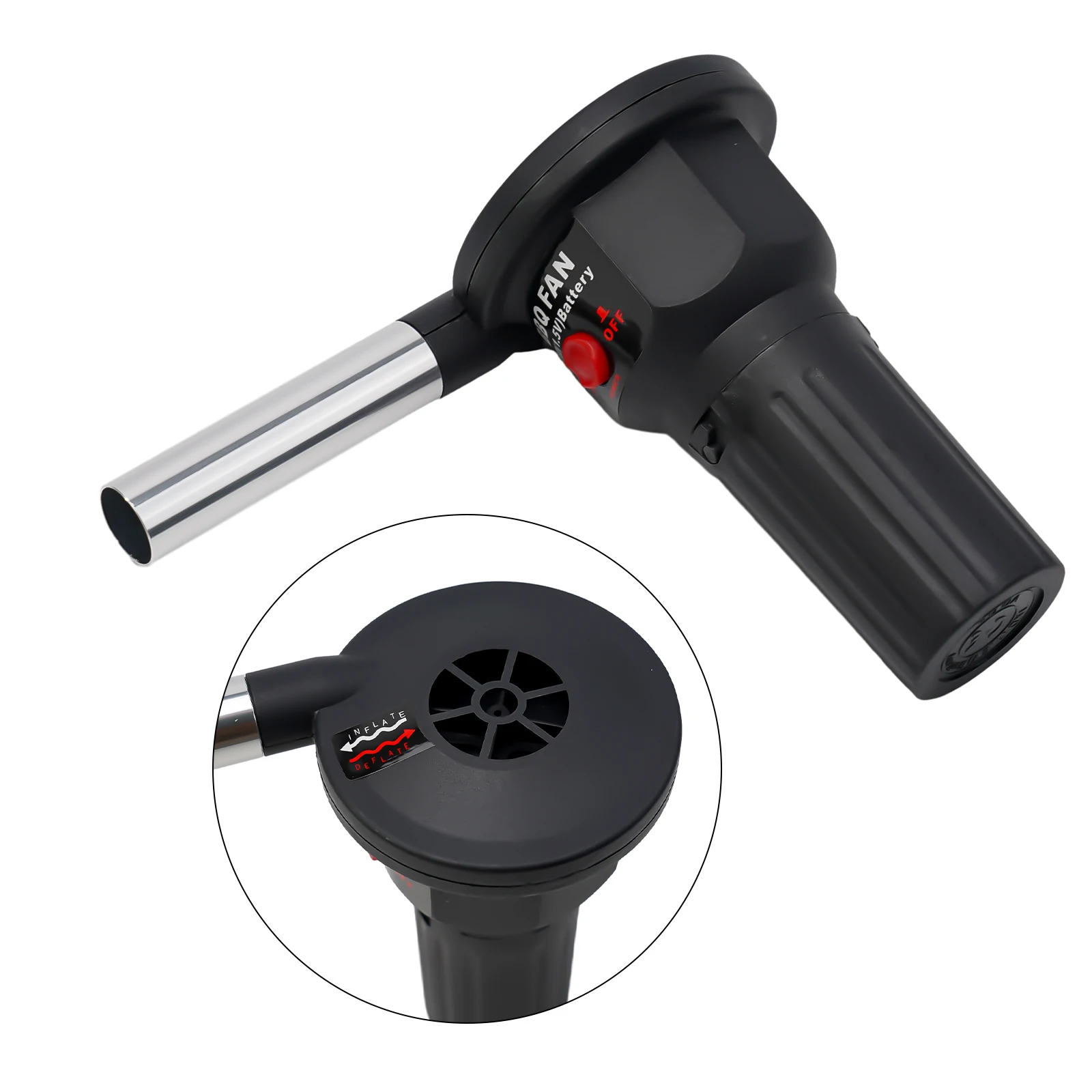 Portable Electric BBQ Fan Air Blower Picnic Hand Blower Outdoor Fire Tool Ignition Tools BBQ Tool PP+ Aluminum Alloy