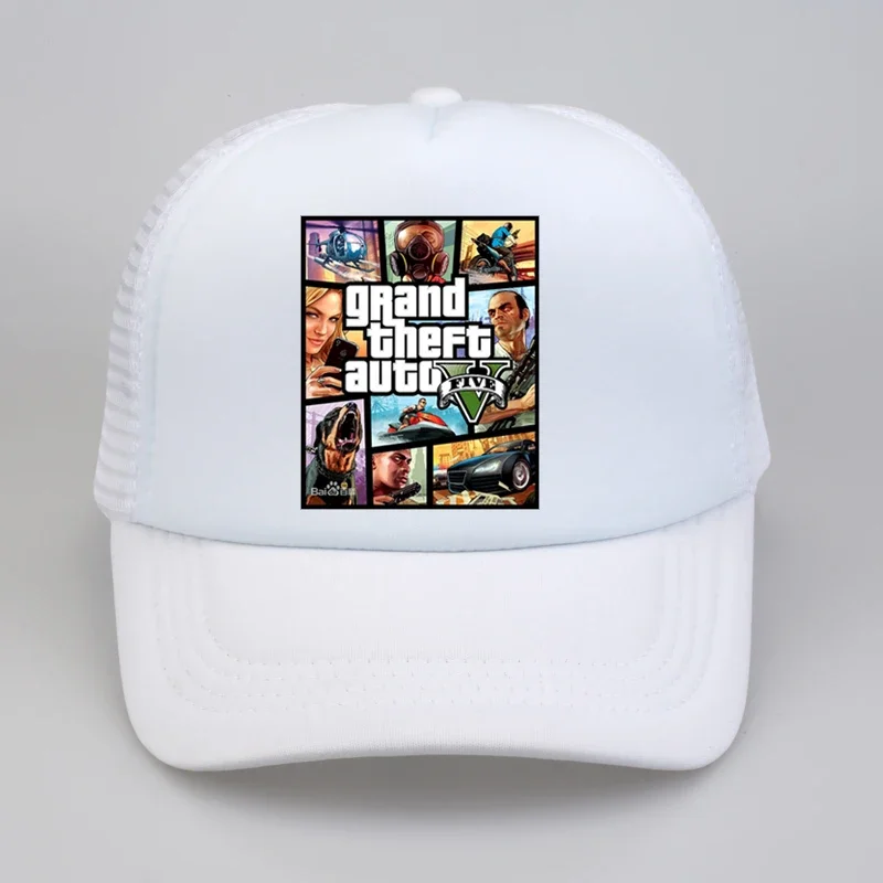 fashion Grand Theft Auto V 5 GTA 5 Baseball caps Hot Game GTA 5 Fans Cap Cool Summer Mesh Net Trucker Caps Hat