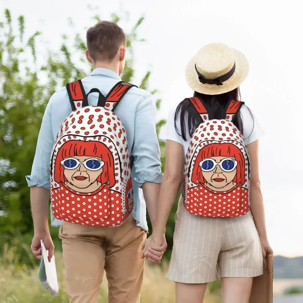 

Yayoi Kusama Beautiful Canvas Backpack for Girls Boys For Books Gifts Christmas