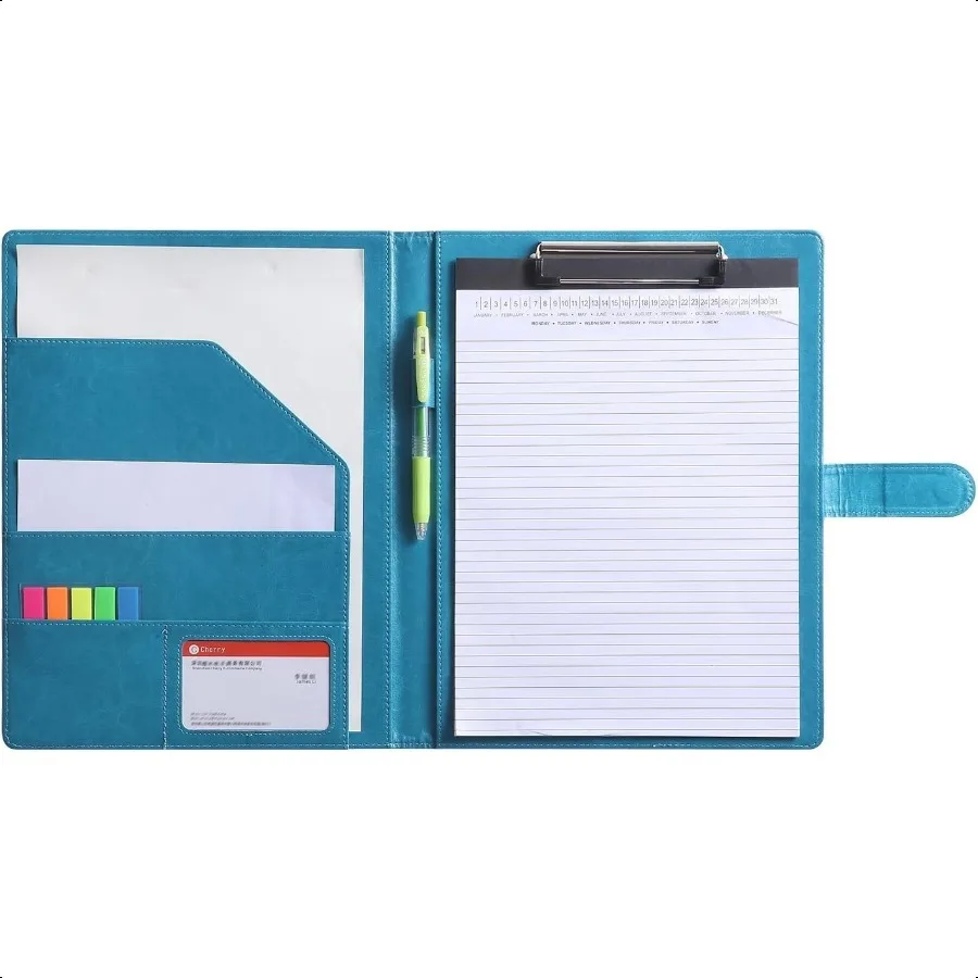 

Resume Folder Clipboard Holder Letter Size A4 Legal Pad Portfolio Pad Folio Document Organizer for Interview Busin Turquoise