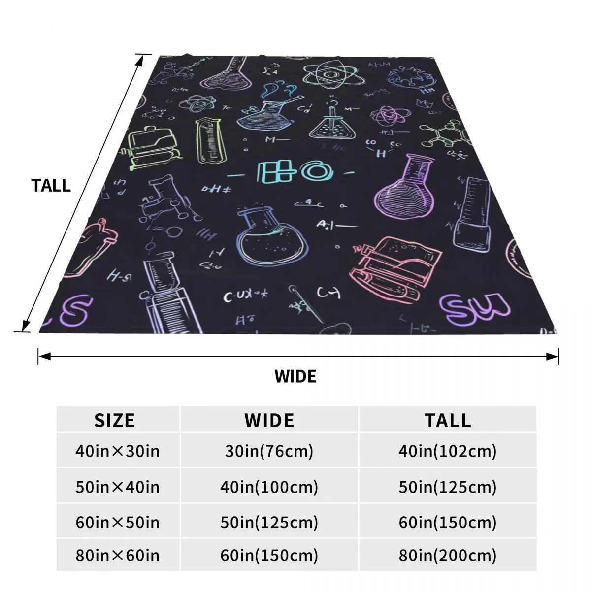 Scientific Experiment Element Style Blankets Soft Warm Flannel Throw Blanket Plush for Bed Travel Home Sofa