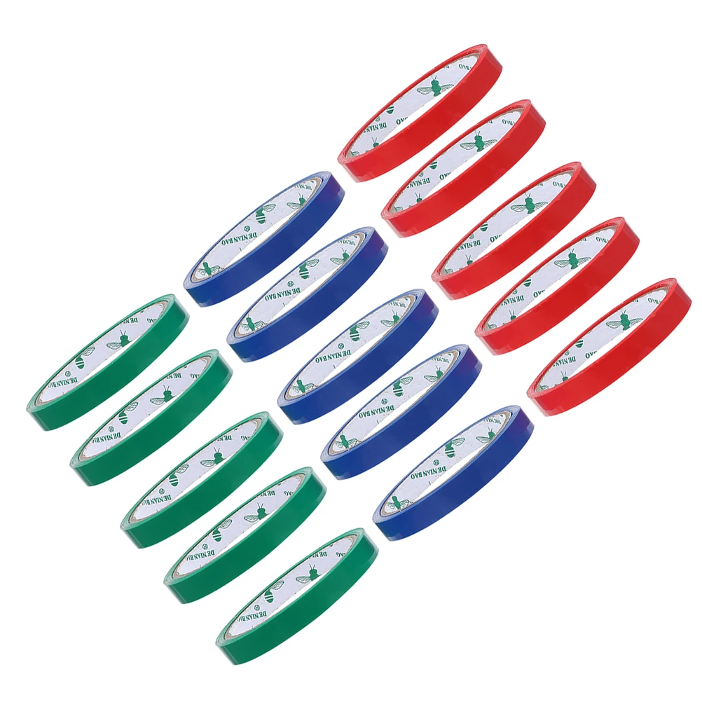 

15 Rolls 12mm Sealing Machine Tape 3 Colors Red Blue Green Each Strong Adhesive Packing Tapes for Bags Storage Packaging C