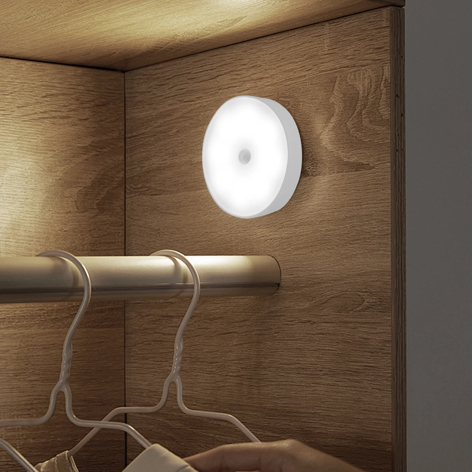 2 مجموعات محس حركة LED مصباح الليل الجسم الاستشعار ضوء هيكل بسيط سهلة التركيب خزانة غرفة النوم درج السيارات التعريفي