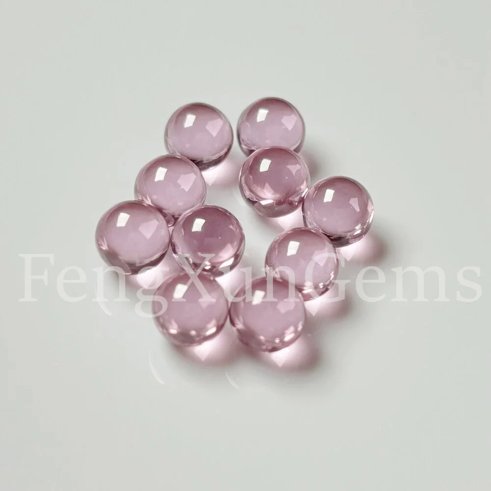 

Pink Lucky Beads 4~14mm Round Ball shape Spherical Loose CZ Gems No hole Cubic Zirconia Stone for Jewelry DIY