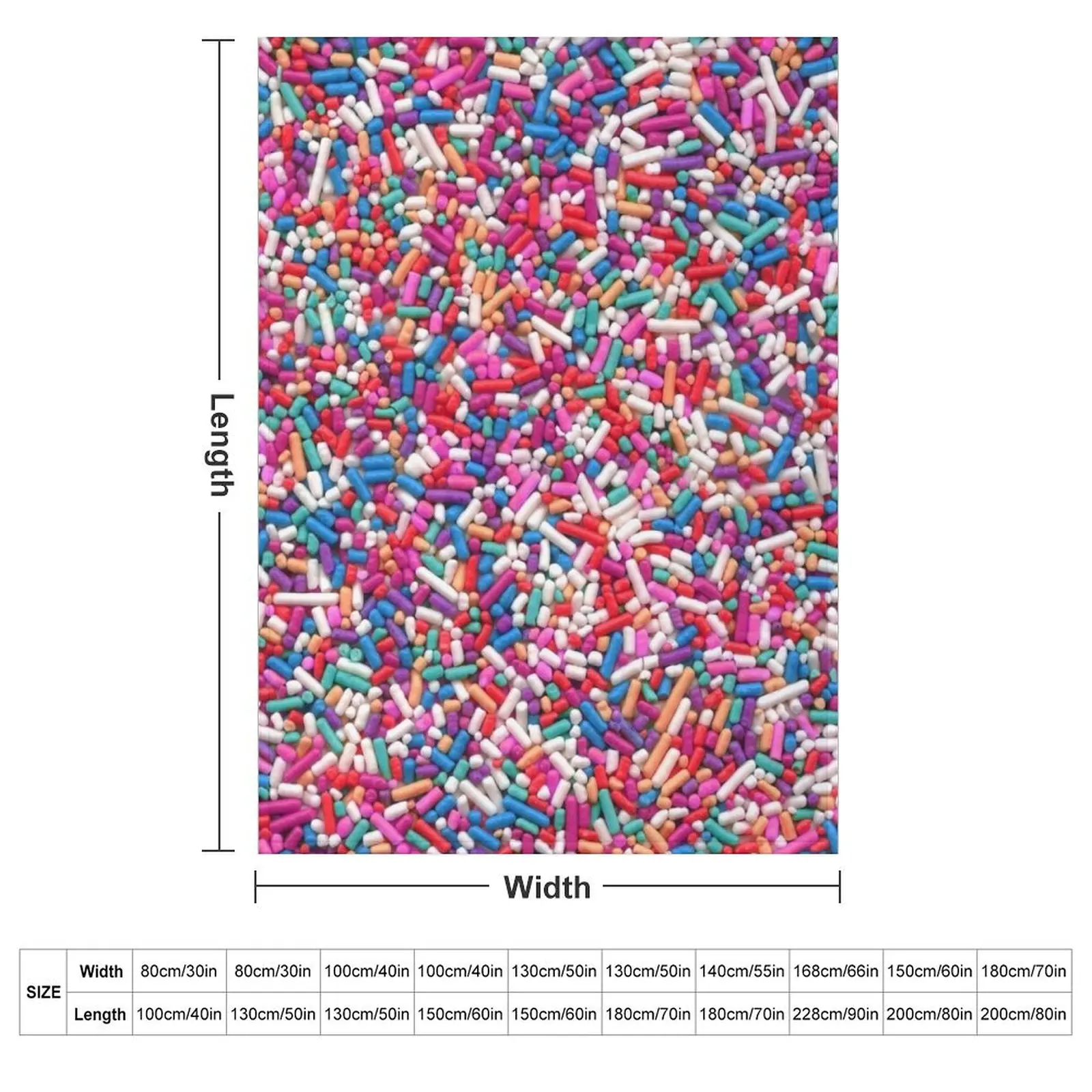 Rainbow Sprinkles - Magenta Throw Blanket couch cozy soft plush fuzzy picnic outdoor blanket