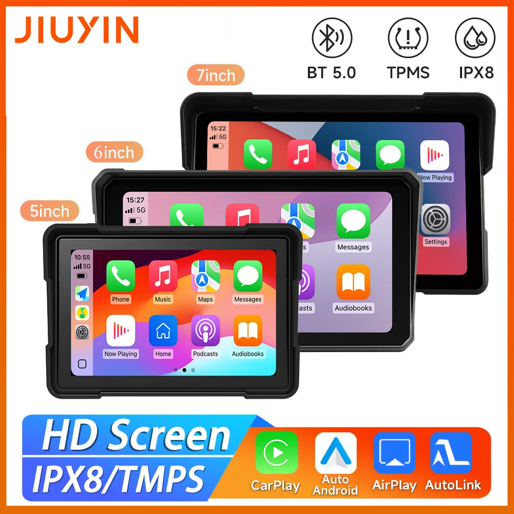 Image of 5/6/7" Motorrad-GPS-Navigationsrekorder Drahtloses CarPlay Android Auto Multimedia-Player IP67 Wasserdichter Bildschirm Bluetooth 2024 Neu