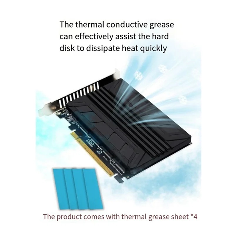

SB-PCIEX16 NVME PCB PH44 NVME 4-Disk Array Card PCIE Signal Split Array Card With Heat Sink Aluminum Sheet Durable Easy To Use