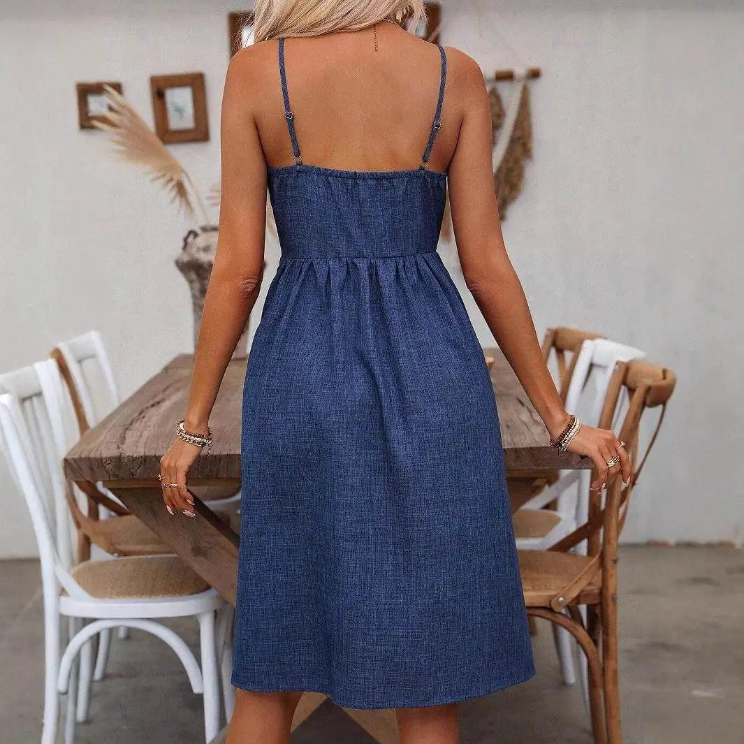 

Vaion Commute oulder Bared Button Strap Dr Women's Casual Skirt High End Feel Independent Station Clothing Set