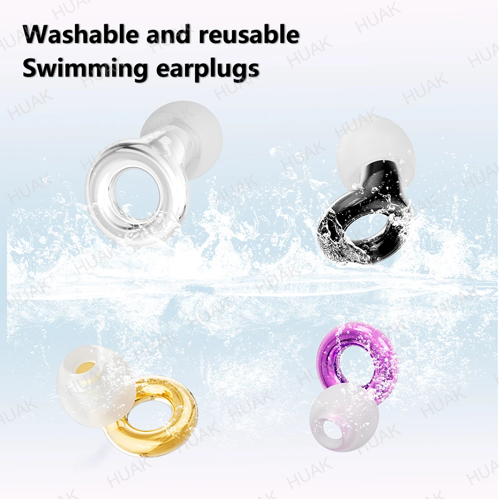 

1 Pair Silicone Earplugs Soft Comfort Noise Reduction Ear Protection Reusable Soundproof Ear Plugs for Sleeping Swimming