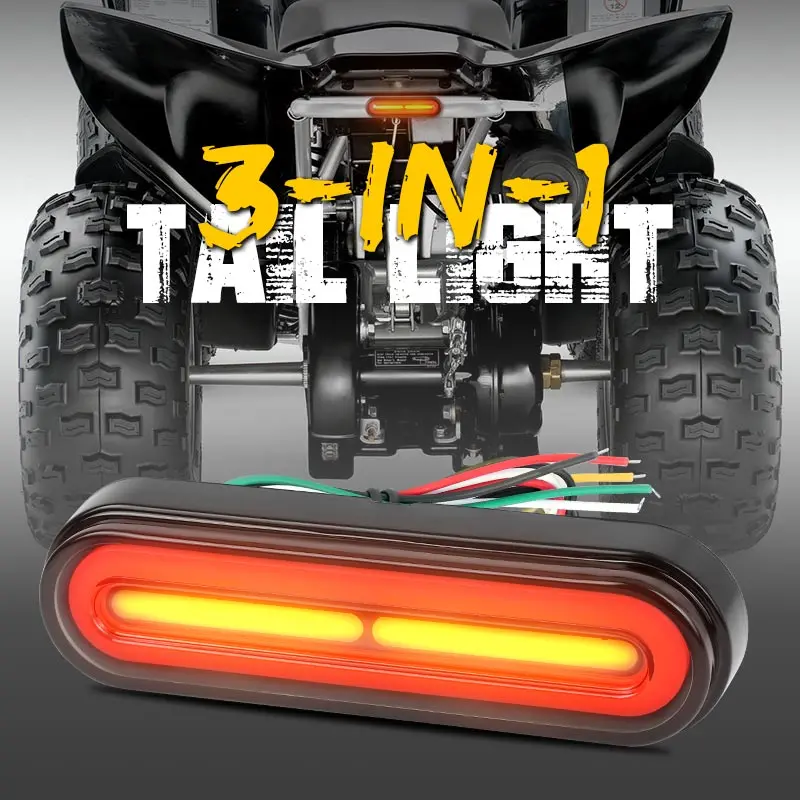 60led Motorcycle 3 in 1 LED Tail Lights Sequential Turn Signal Light DRL Stop Br