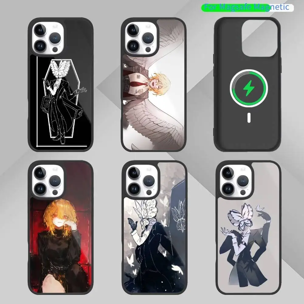 

Limbus C-Company Q-Quixote Butterfly Phone Case For iPhone17,16,15,14,13 Plus,Pro Max Magnetic For Magsafe Wireless Charging