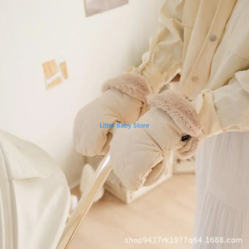 

N80C Soft & Insulated Hand Muffs Trendy & Warm Hand Protectors for Baby Strollers