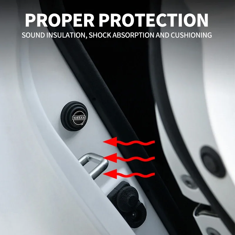 New Car Door Shock Stickers Absorber Soundproof Buffer Pier pad For Nissan Qashqai X J10 J11 Trail Tiida Juke Teana Pulsar Versa