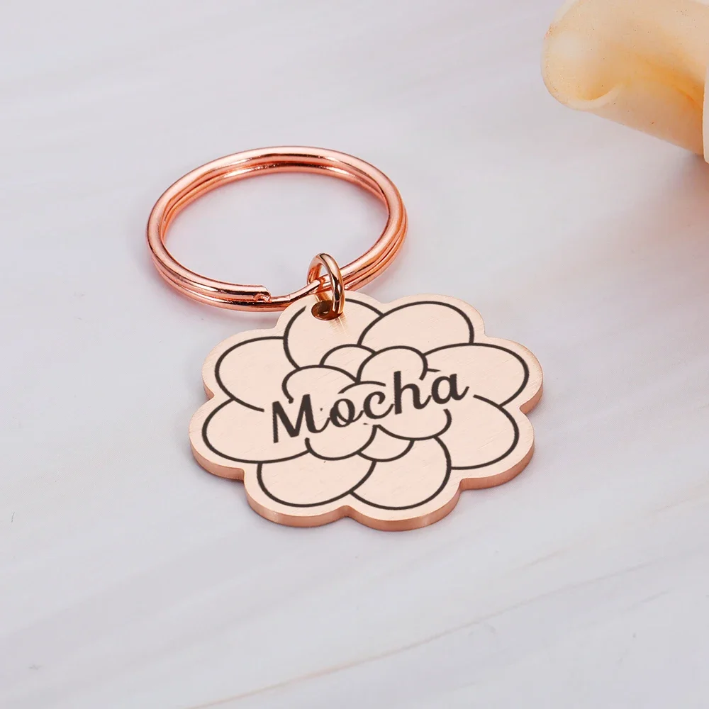 Custom Pet Dog Collar Tag Color Flower Pendant for Dog Medal with Engraving Name Personalized Number Kitten Puppy Accessories