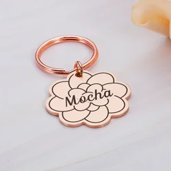 Custom Pet Dog Collar Tag Color Flower Pendant for Dog Medal with Engraving Name Personalized Number Kitten Puppy Accessories