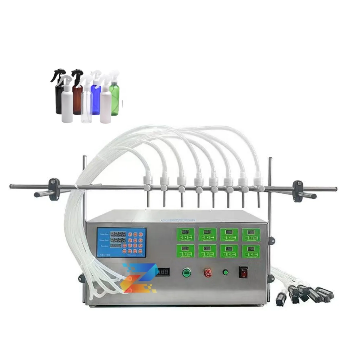 ZOSN Small Manual Semi Automatic 3-1000ml 4 6 8 10 Heads Peristaltic Pump Liquid Bottle Filling Machine