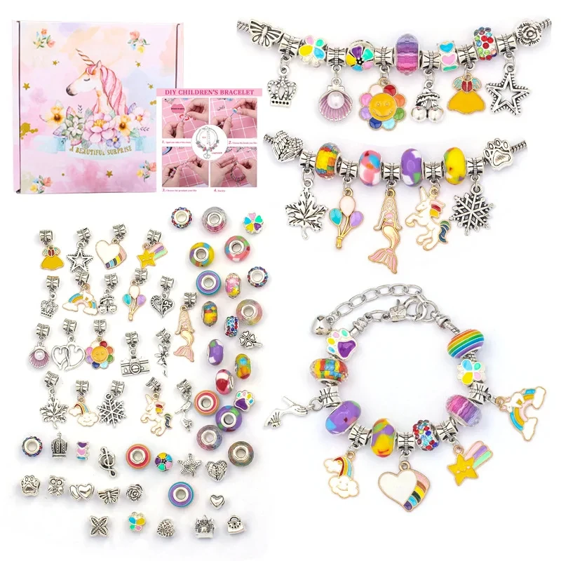 Children DIY Jewelry Making Charm Bracelet Beaded Child Leisure Time Artistic Creation Bracelet Toy Parent-child interaction Toy