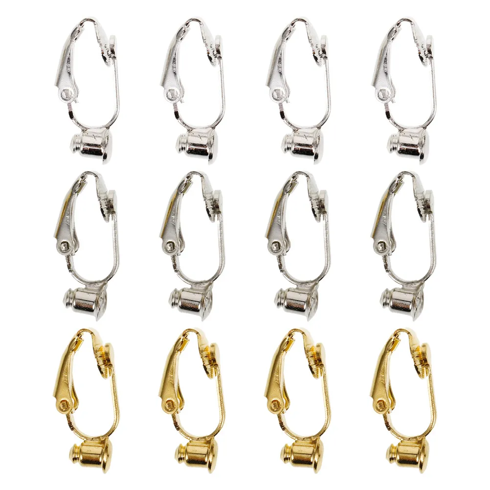 12 Pcs Earring Findings with Post Non Pierced Clips for Supplies Converter Earrings Parts