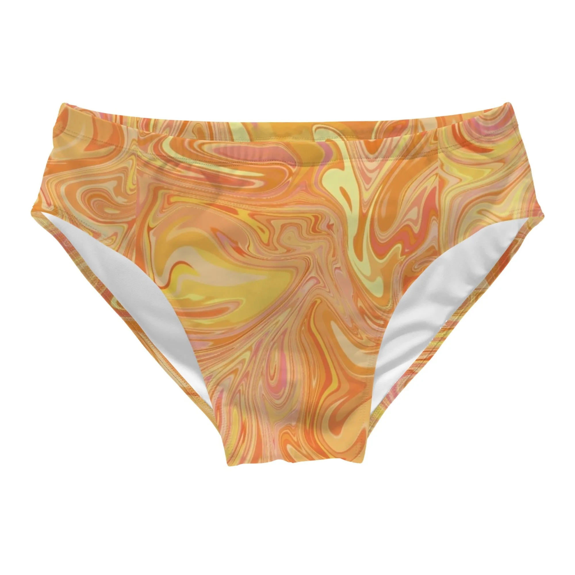Abstract Marble Texture Print Men's Swim Trunks Novelty Men's Bikini Beach Surf Shorts Lightweight Breathable Men's Briefs Gift