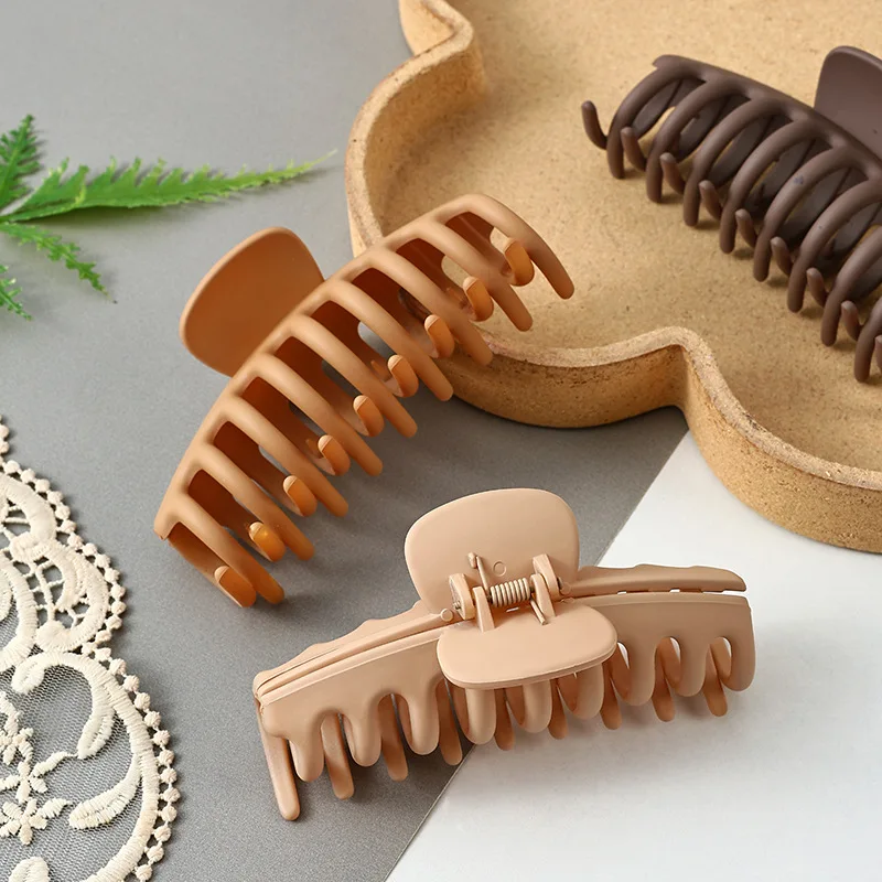 4-teiliges Krallen-Clip-Set – große Krallen-Clips, nicht abfärbende Gummifarben-Clips, quadratische Haarspangen, Hai-Clips, Anti-Rutsch-Clips – Detail 6