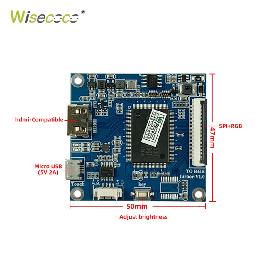 Wisecoco-pantalla LCD de 6,2 pulgadas para electrodomésticos, instrumento Musical con barra elástica, interfaz RGB, 360x960 IPS