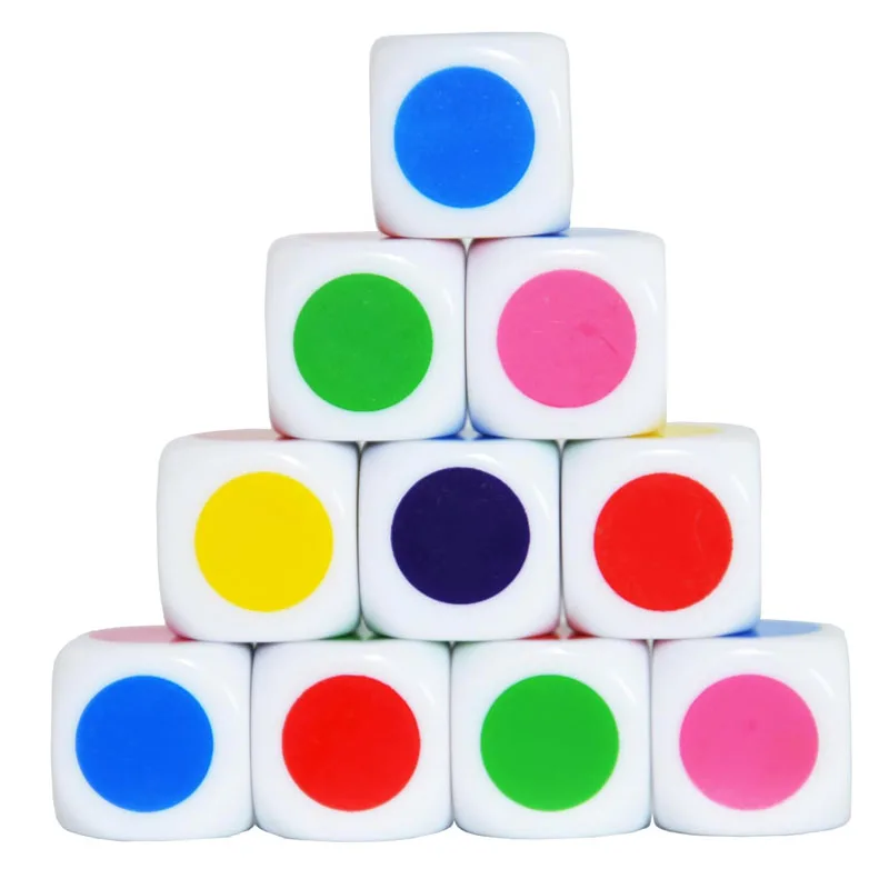 50/30 pçs dados de matemática com pontos coloridos 16mm material de ensino em sala de aula recursos de aprendizagem brinquedos educativos montessori spielzeug