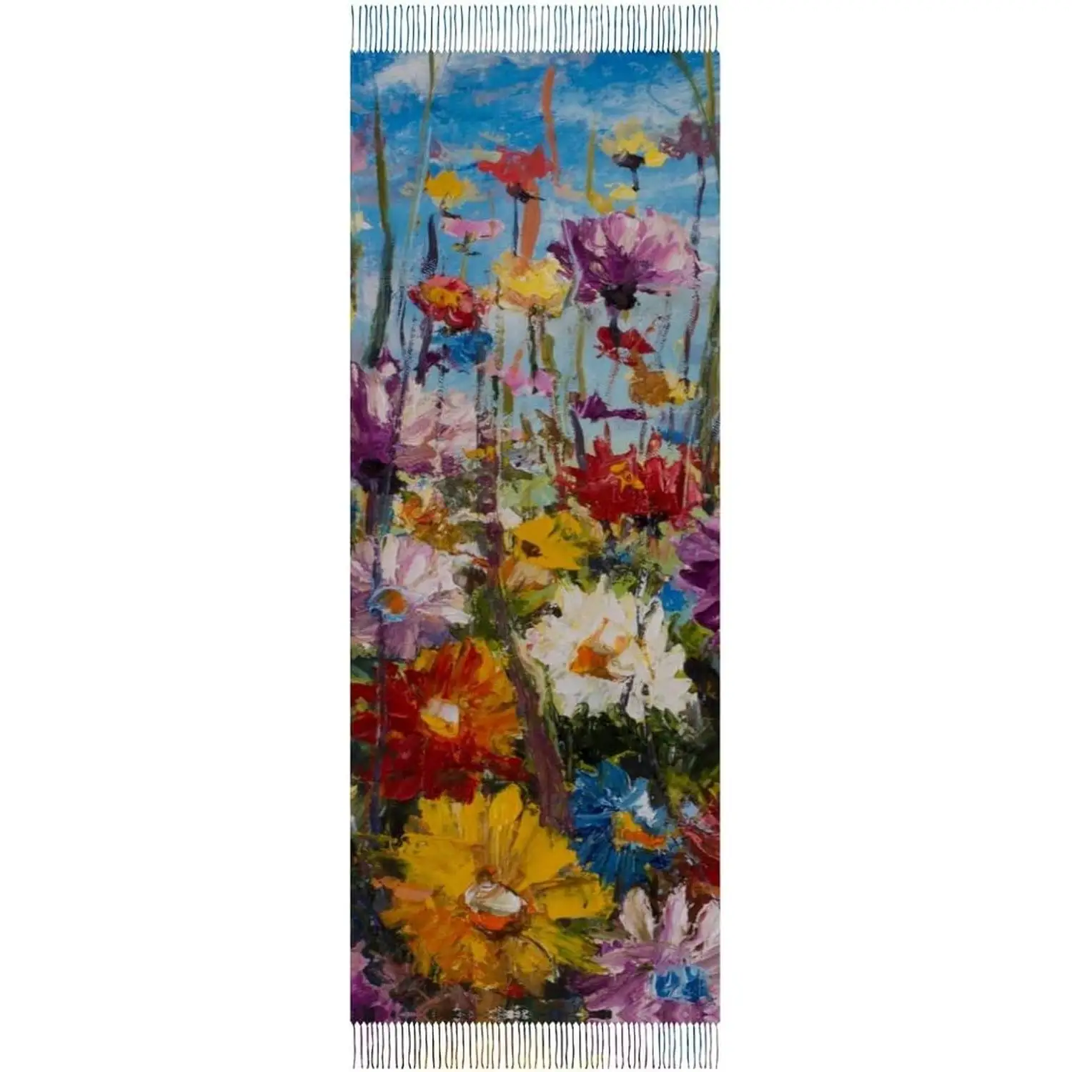 

Теплый мягкий зимний легкий кашемировый длинный шарф для женщин, подарки на каждый день, путешествия, офис, красивые полевые цветы с принтом