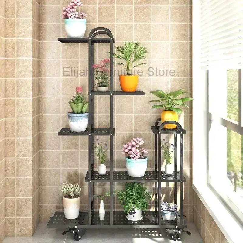 

Designer Aesthetics Flower Rack Indoor Minimalist Living Room Plant Display Shelf Balcony Organizer Porte Plantes Furniture