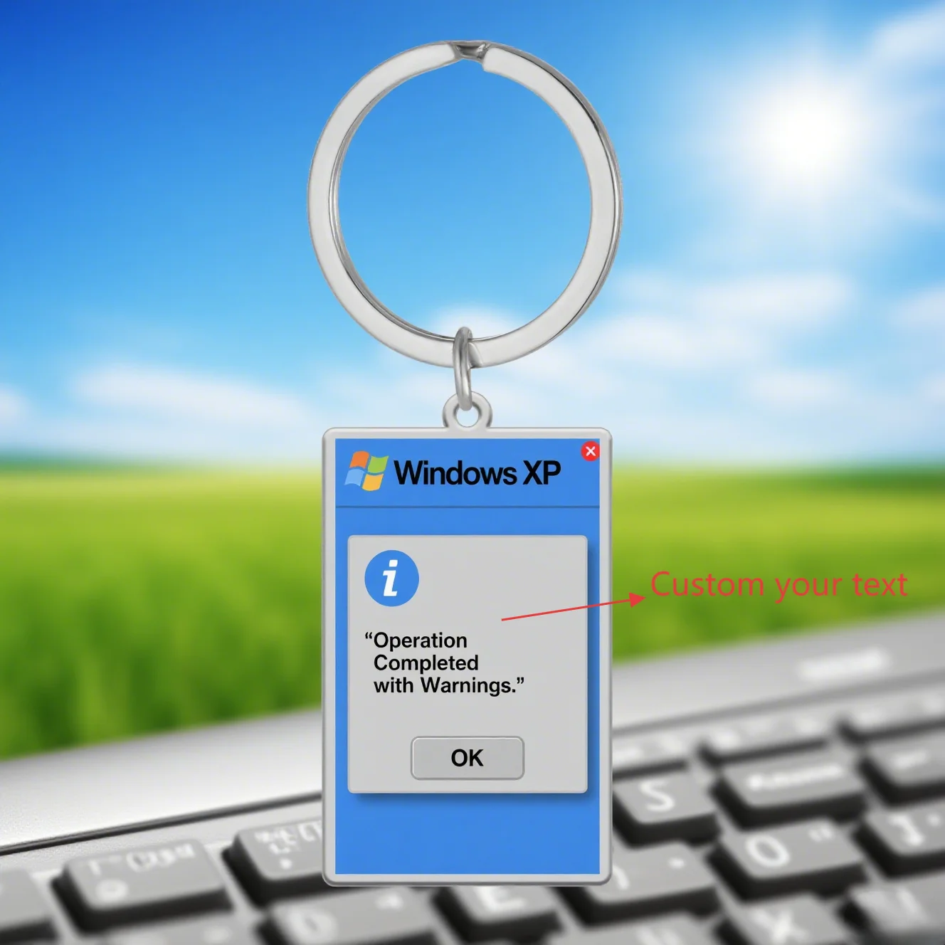 Portachiavi pop-up per computer personalizzati Avvertimento Confessione Personalizza liberamente Display di testo o nomi Regali unici di ornamenti personalizzati
