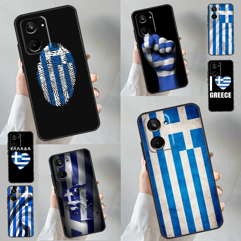 Greece Greek Flag For Realme GT5 GT Neo 5 9 10 11 12 Pro Plus C30 C31 C33 C35 C25s C21Y C51 C53 C55 C67 Case