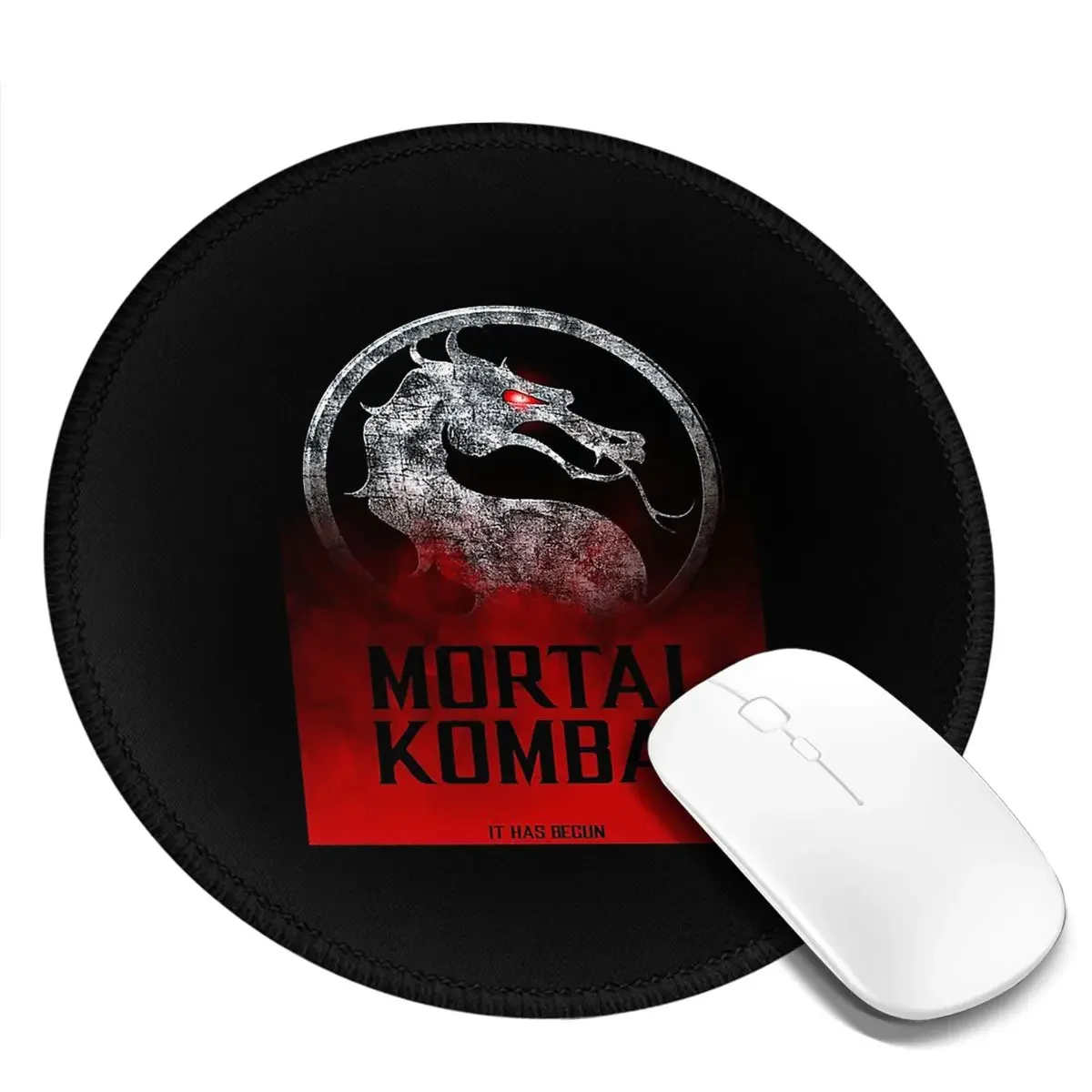 Mortal Kombat Logo Round Mouse Pad Computer Keyboard Mouse Mat Gaming Laptop Desk Mat Office Accessories Table Mats