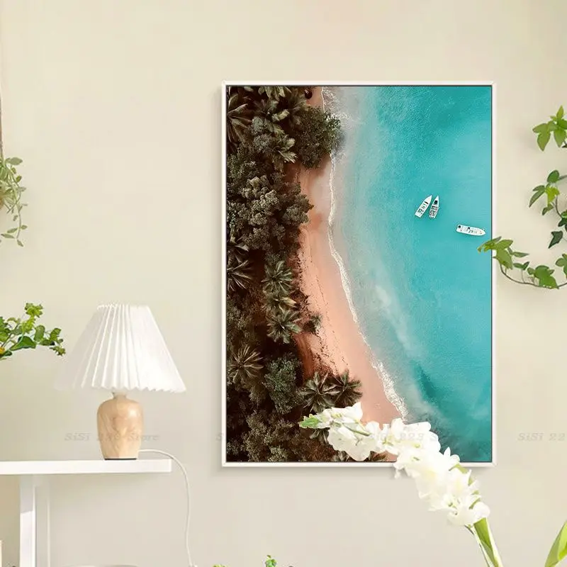 Sea Beach Movie Sticky Posters Vintage Room Bar Cafe Decor Vintage Decorative Painting