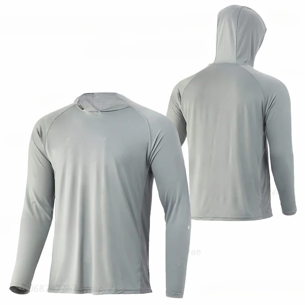 الصيد هوديس الصيف في الهواء الطلق الأشعة فوق البنفسجية حماية الصيد الفانيلة تنفس الصياد ملابس الرجال طويلة الأكمام قمصان الصيد بلايز #1