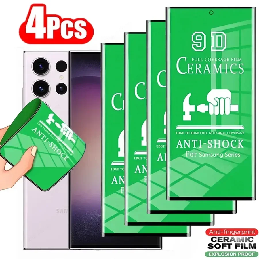 

4Pcs HD Ceramic Film for Samsung Galaxy S21 S20 S22 S23 S24 Ultra FE S10 S9 S8 Plus Note 20Ultra 8 9 10 Plus Screen Protector