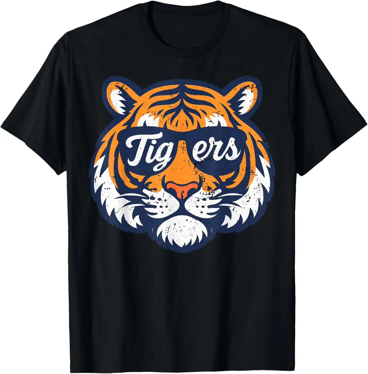 Vintage Wearing Sunglasses Retro Graphic Tee Tiger T-Shirt Men Vintage Graphic T‑Shirt, Casual Crew Neck Short Sleeve Retro Art Print Tee, Classic Distressed Style Printed Top