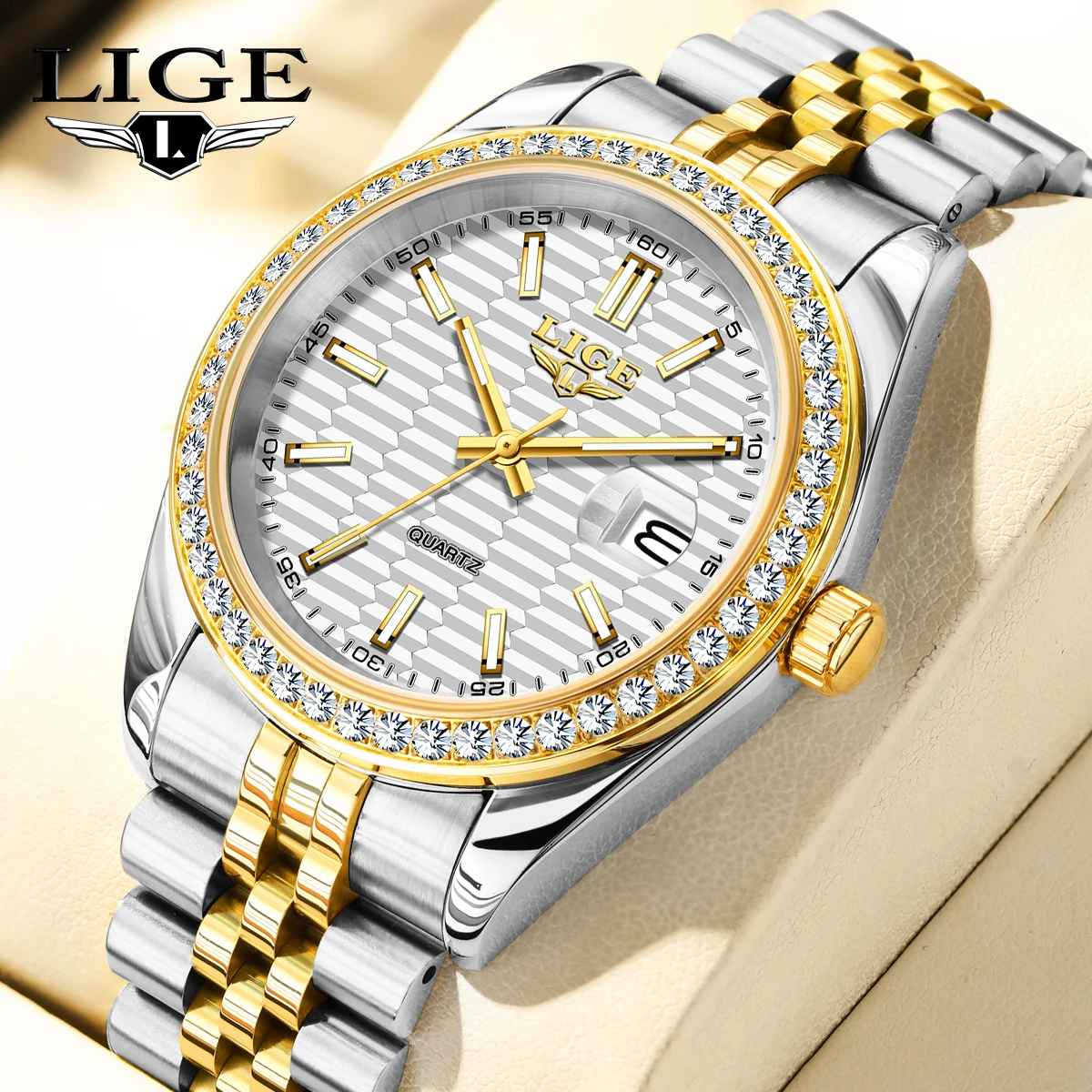 

LIGE Business Classic Man Watch Fashion Casual Simple Dial Auto Date Waterproof Quartz Watches for Men Chronograph Male Gift Box