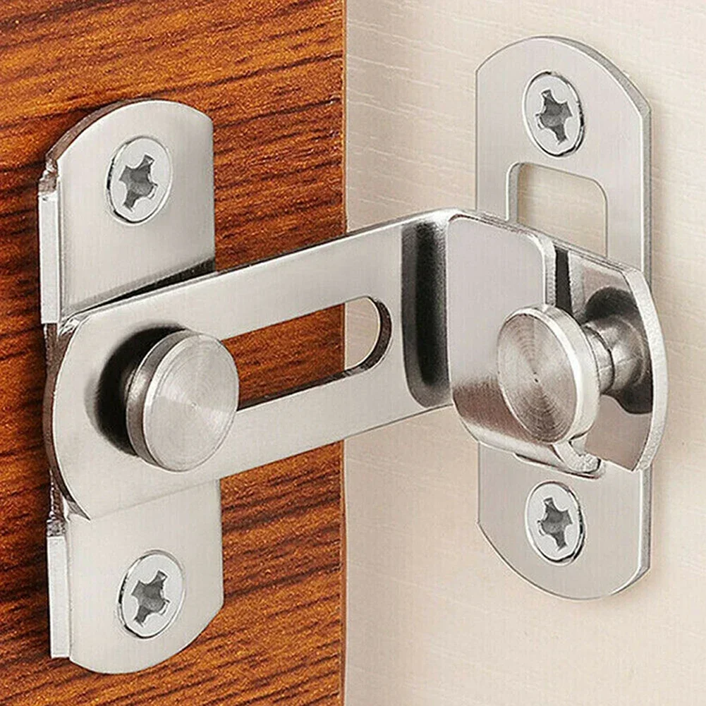 

Stainless Steel 3 Inch 90 Degree Right Angle Door Latch Buckle Hasp Sliding Lock Bolt For Sliding Door Cabinet Drawer Hot Sale