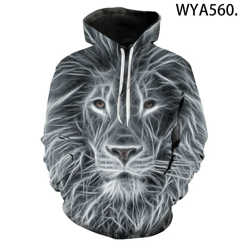 

2022d New Spring Autumn 3D Lion Hoodies Men Women Children Animal Sweatshirts Funny 3D Printed Cool Boy Girl Kids Streetwear