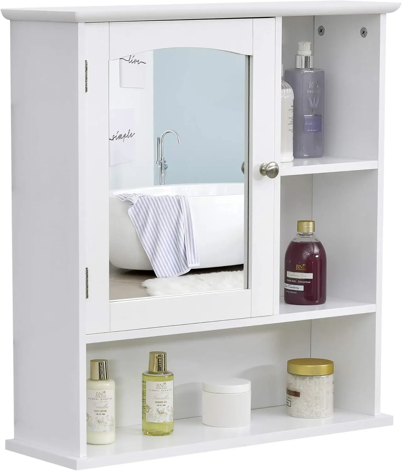 

Bathroom Medicine Cabinet with Mirror, Wall-Mounted Bathroom Cabinet with Adjustable Room and Laundry Room, Bathroom shelf