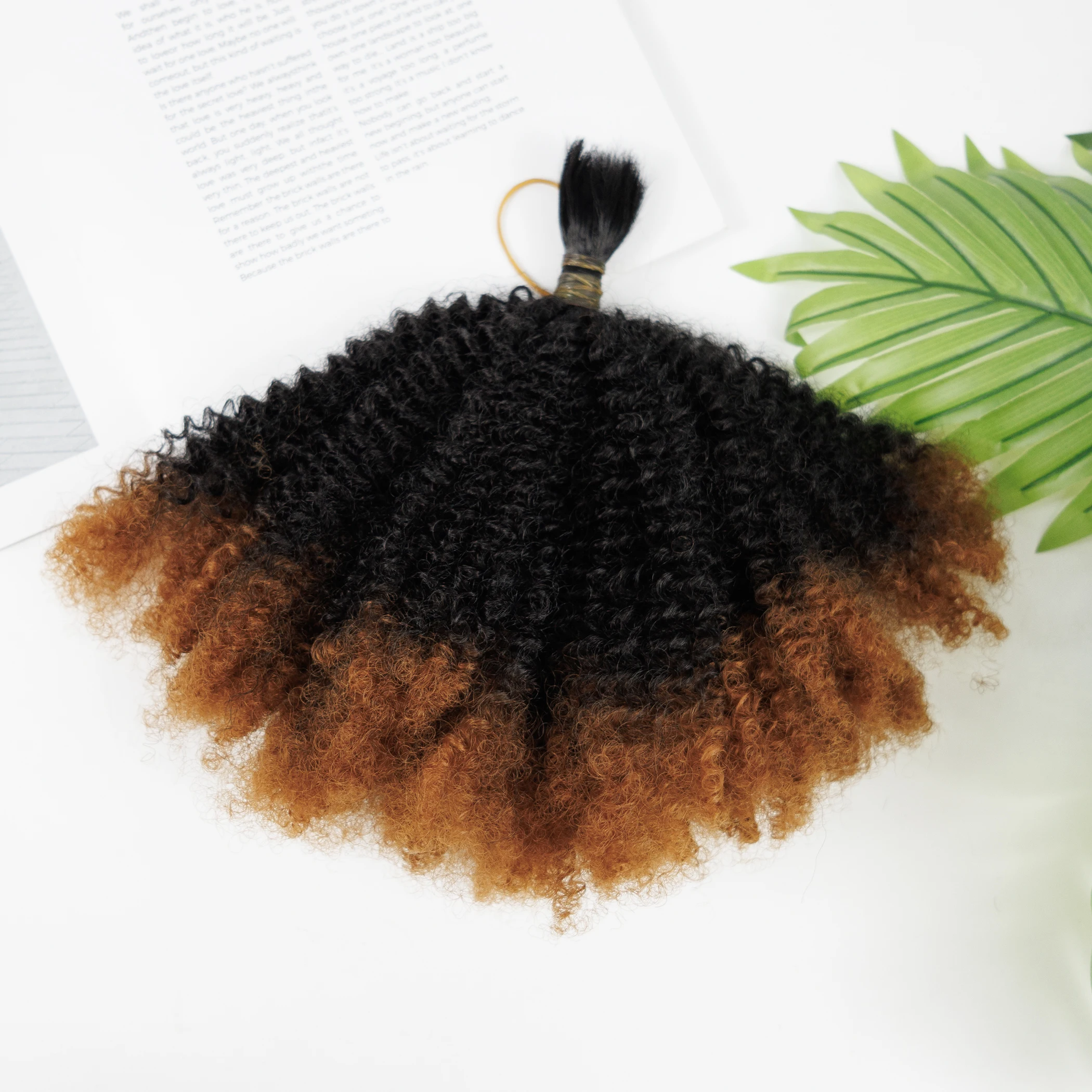 Ombre Color 70g/pack Synthetic Human Hair Blend Mixed Hair Extensions Hair Bundles for Twist, Braids