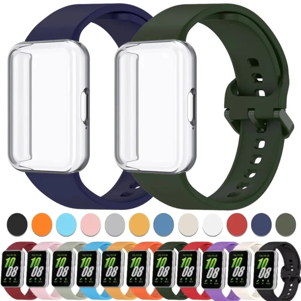 Correa+Shell Silicone Strap+Case For Samsung Galaxy Fit 3 Protective Cover Bracelet Wristband Samsung Galaxy Fit 3 Accessories