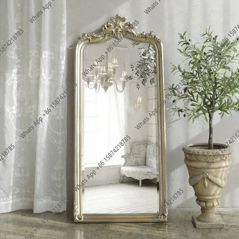 Xx European Full Body Floor Mirror Fitting Mirror Full Body Internet Celebrities Ins Carved Decorative Mirror Light Luxury