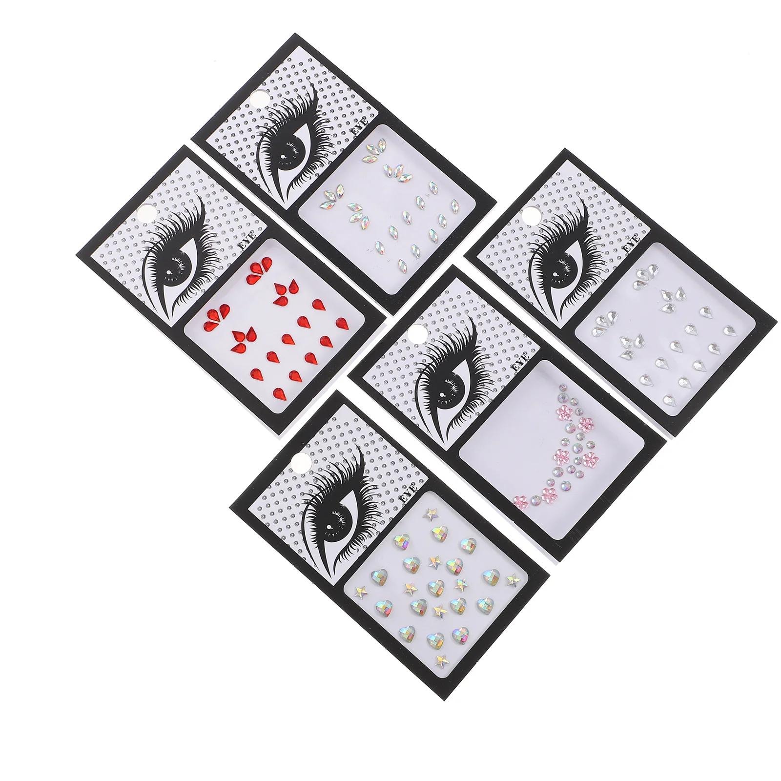 

5 Sheets Flat Back Rhinestones for Makeup Nail Face Art Clothes Stage Performance Eye Gems Face Jewels Rhinestones for Makeup