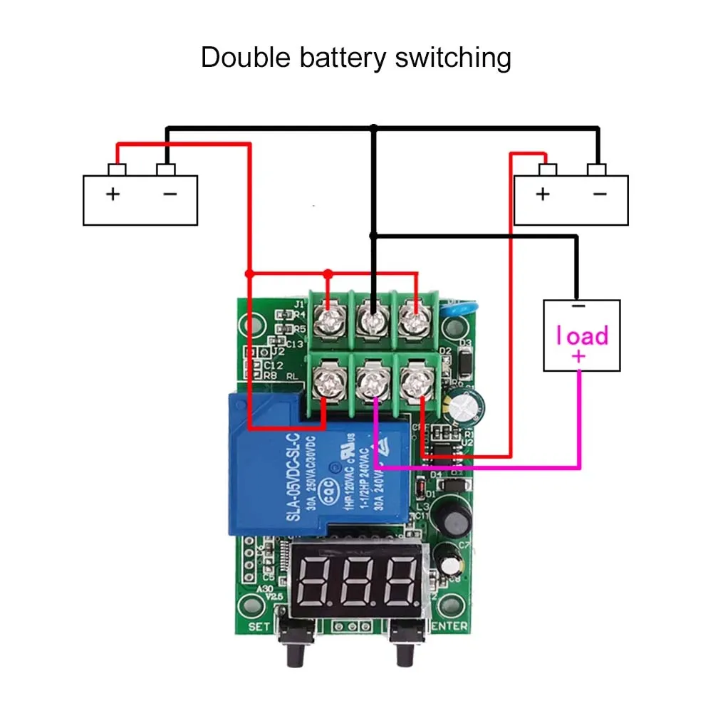 DC 6~80V Voltage Monitoring Relay with Programmable Time Delay and Load Discharge Controller for Electrical Systems
