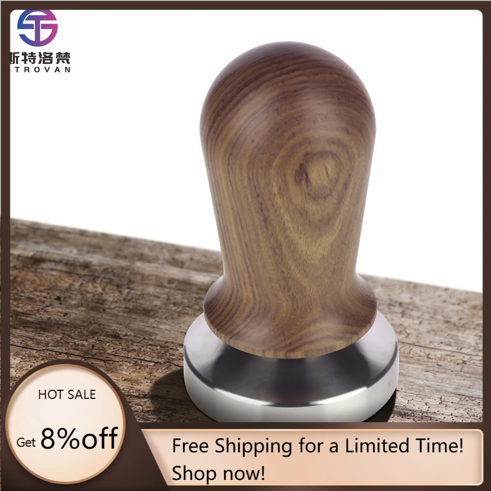 

STLF WJW 304 Stainless Steel Coffee Tampers Barista Tools Rosewood Handle High Quality Espresso Portafilter Spring Coffee T