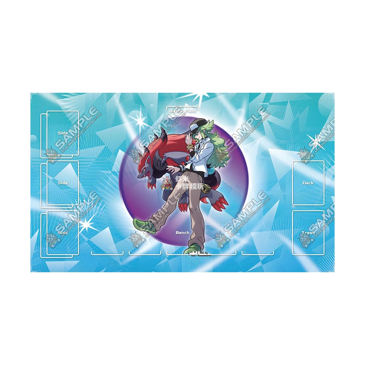 600X350X2Mm Diy Ptcg Zoroark N Card Battle Mat Ptcg Zoroark Enkele Speler Bordspel kaart Duel Plaat Battle Mat Gift Speelgoed